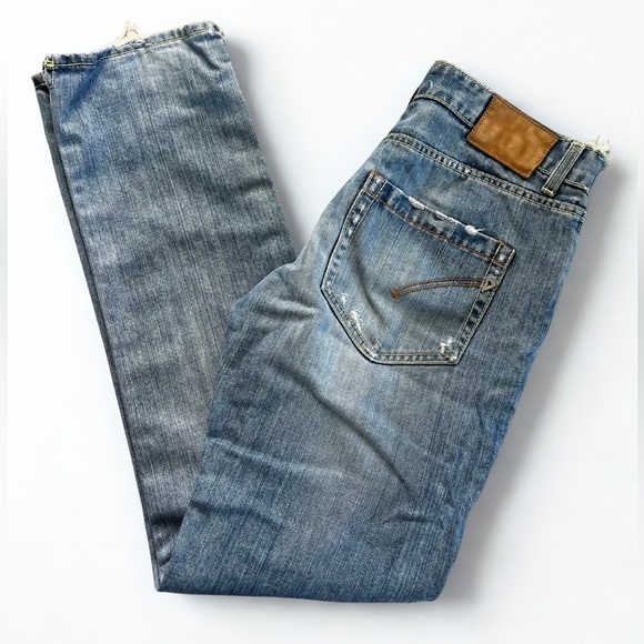 Dondup Denim - Dondup “John” Distressed Straight Leg Jeans – Made in Italy – Size 28